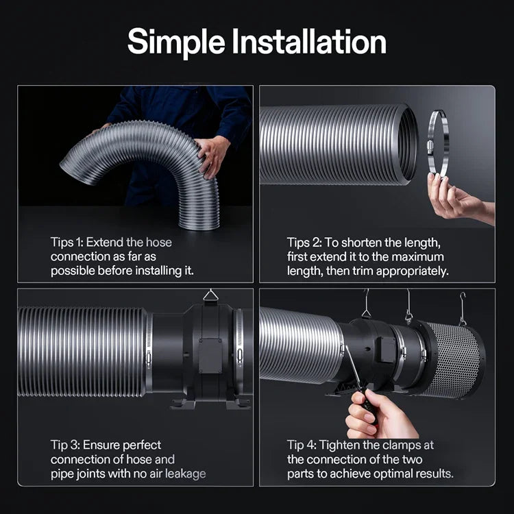 MIMEO inline fan with ducting: simple installation guide for hydroponics grow tents
