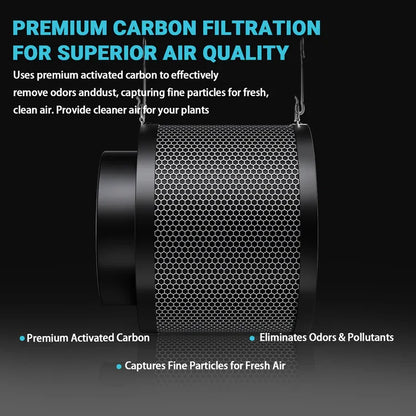 MIMEO Carbon Filter for Indoor Gardening – Premium Activated Carbon for Odor & Pollutant Removal