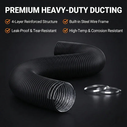 MIMEO Premium Heavy-Duty Ducting for Indoor Grow Tents, LED Grow Light Ventilation, Inline Fan Systems