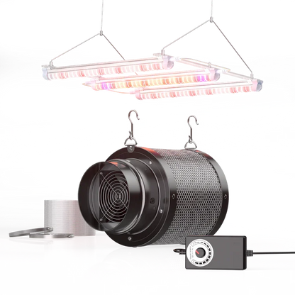 MIMEO LED Grow Light and Inline Fan for Indoor Hydroponics Stealth Growing Setup