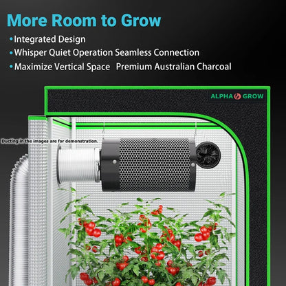 MIMEO Grow Tent with LED Grow Light & Carbon Filter for Indoor Hydroponics