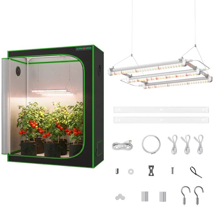 MIMEO indoor grow tent with LED grow lights, turnkey hydroponics kit for stealth plant cultivation