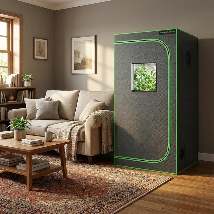 MIMEO Grow Tent with LED Grow Light for Indoor Hydroponics, Stealth Growing Setup in Living Room