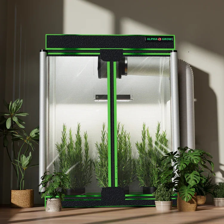MIMEO Alpha Grow indoor hydroponics grow tent with LED light and stealth design for home gardening