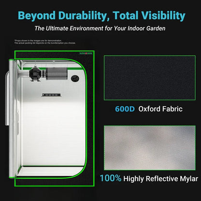 MIMEO Grow Tent with 600D Oxford Fabric & 100% Reflective Mylar for Indoor Hydroponics