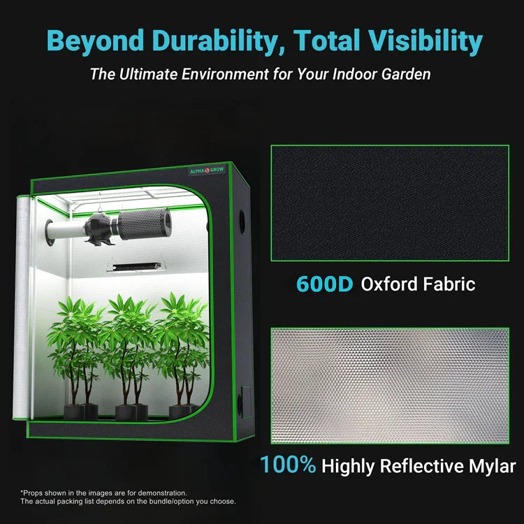 MIMEO Grow Tent with LED Grow Light & Carbon Filter for Stealth Indoor Hydroponics Setup