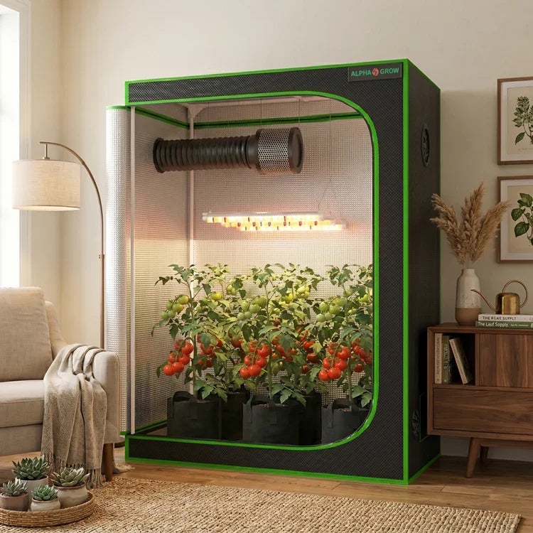 MIMEO Grow Tent with LED Grow Light & Inline Fan for indoor hydroponics stealth growing