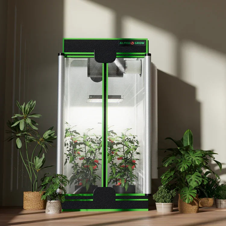 MIMEO Alpha Grow indoor hydroponics tent with LED light and stealth design for home gardening
