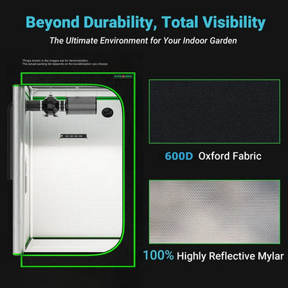 MIMEO Grow Tent with 600D Oxford Fabric & 100% Reflective Mylar for Indoor Hydroponics