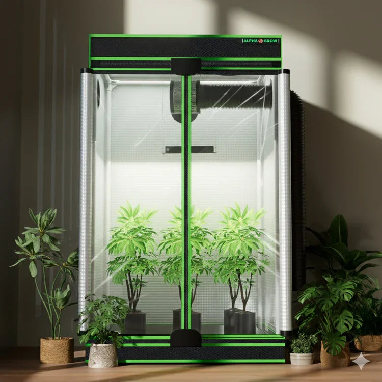 MIMEO Grow Tent with LED Grow Light and stealth indoor hydroponics setup for turnkey plant cultivation