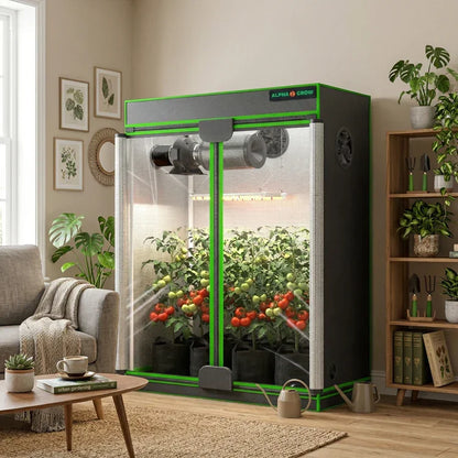 MIMEO Grow Tent with LED Grow Light & Inline Fan for Indoor Hydroponics Stealth Growing