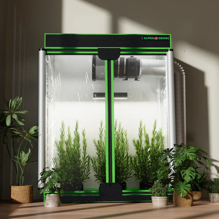 MIMEO indoor grow tent with LED lights and ventilation, ideal for stealth hydroponic gardening setups