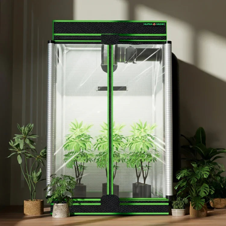 MIMEO Alpha Grow indoor hydroponics grow tent with LED lights and stealth design for home cultivation