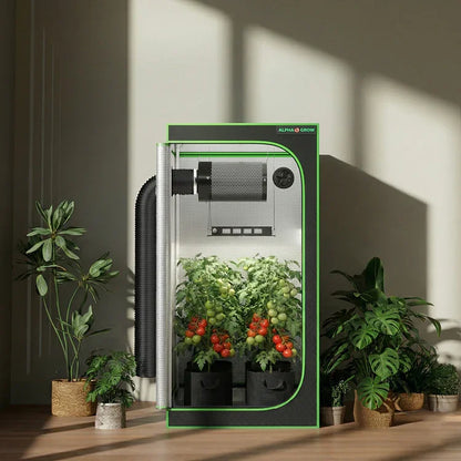 MIMEO Grow Tent with LED Grow Light, Inline Fan & Carbon Filter – Turnkey Indoor Hydroponics Kit