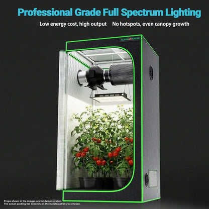 MIMEO Grow Tent with LED Grow Light & Inline Fan for Indoor Hydroponics Stealth Growing