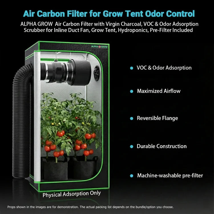 MIMEO Grow Tent with Carbon Filter & LED Light for Indoor Hydroponics Stealth Growing Setup