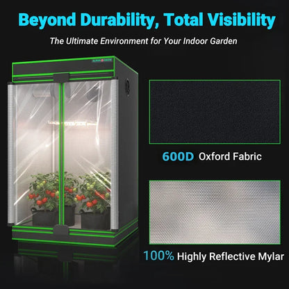 MIMEO Grow Tent with LED Light & Reflective Mylar for Indoor Hydroponics