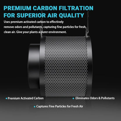 MIMEO Carbon Filter for Indoor Gardening – Premium Activated Carbon for Odor & Pollutant Removal